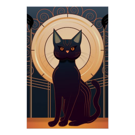 Art Deco Katze Poster (Vorderseite)
