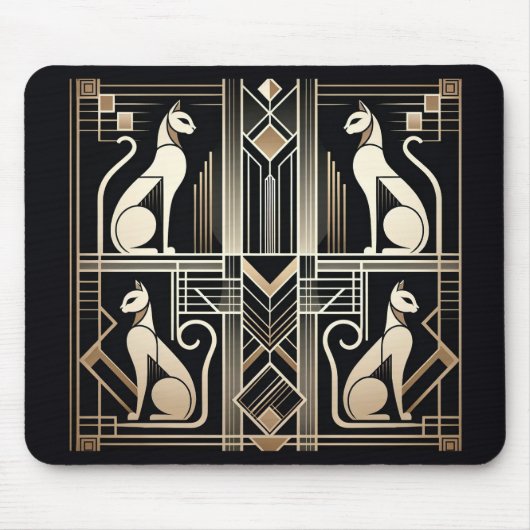 Art Deco Katzen Mousepad (Vorne)