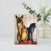 Art Deco Katzen Postkarte (Stehend Vorderseite)