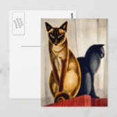 Art Deco Katzen Postkarte (Vorne/Hinten)