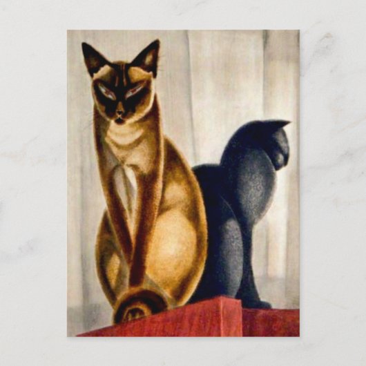 Art Deco Katzen Postkarte (Vorderseite)