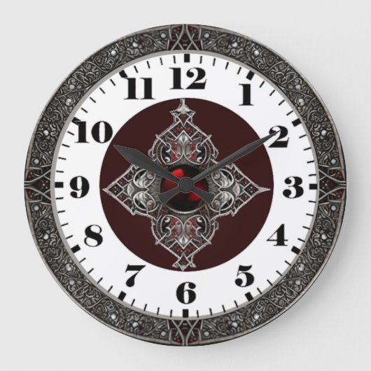 Art Deco Keltisch Große Wanduhr (Vorderseite)
