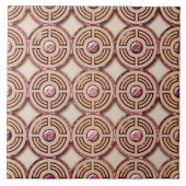 Art-Déco-Keramik (Rosa und Gold) Fliese (Vorderseite)