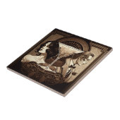 Art Deco Keramik Tile 4.25" x 4.25" Braun 20 Fliese (Seite)