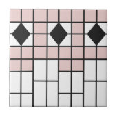 Art Deco Keramik Tile Blush Pink Geo Print Fliese (Vorderseite)