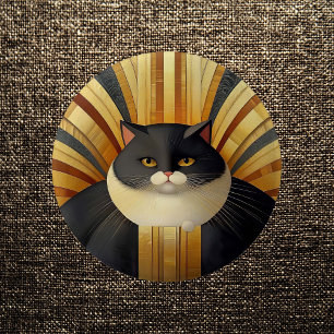 Art Deco Kitty Button