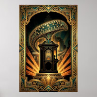 Art Deco Klappe Cyborg Silhouette Kunst