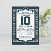 Art-Deco-Klasse 2014 10-jährige Wiedersehen Einladung (Stehend Vorderseite)
