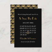 Art Deco Klassische Black Gold Hochzeit Save The Date (Vorne/Hinten)