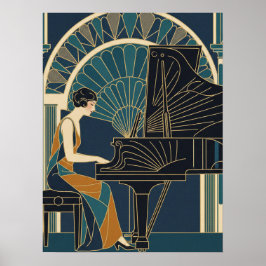 Art Deco Klavierposter Poster