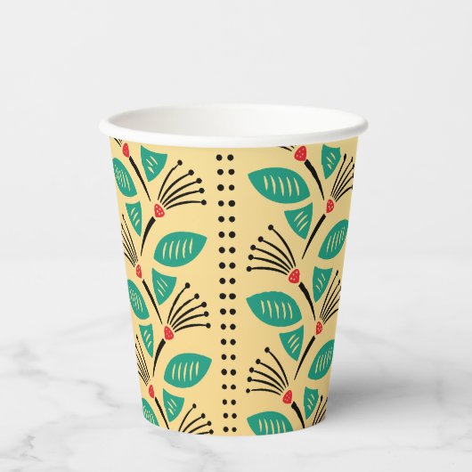 Art Deco Kletternde Erdbeerranken Pappbecher (Vorderseite)