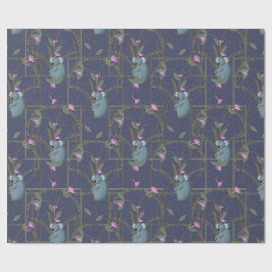 Art Deco Koalas Geschenkpapier (Flach)