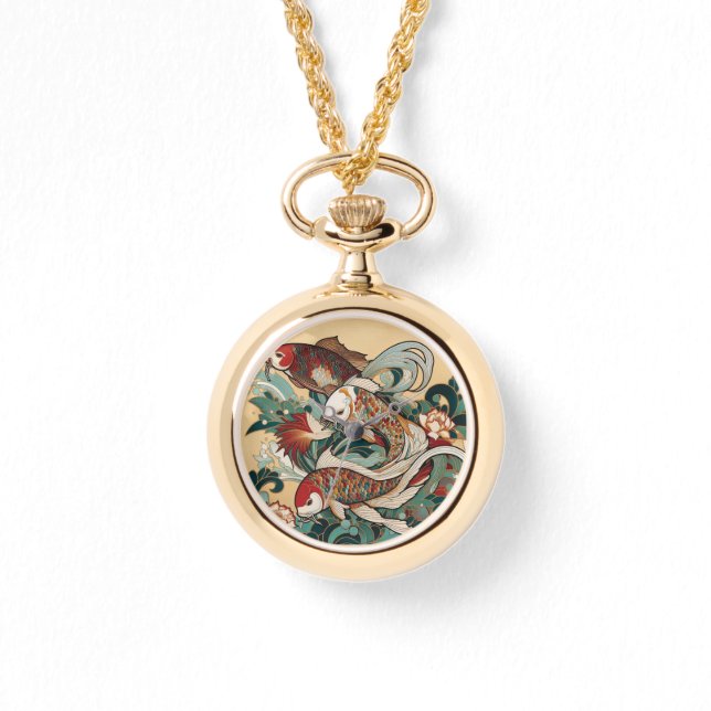 Art Deco Koi eWatch Armbanduhr (Vorderseite)