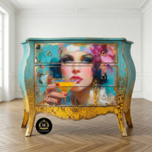 Art Deco Kommode Decoupage