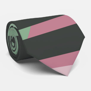 Art Deco Komposition Rosa und Grün #3 Krawatte
