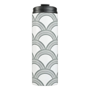 Art Deco Konzentrische Kreise Graue Thermosflasche Thermosbecher