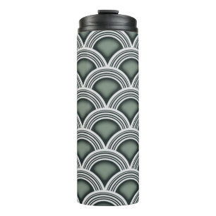Art Deco Konzentrische Kreise Wasserflasche Thermosbecher