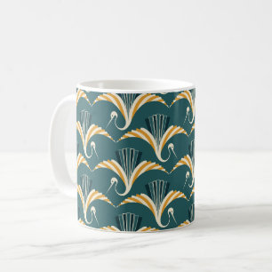 Art Deco Kran - blauer Hintergrund Kaffeetasse
