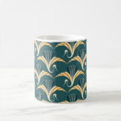 Art Deco Kran - blauer Hintergrund Kaffeetasse (Mittel)