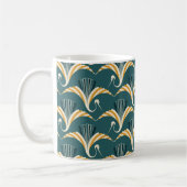 Art Deco Kran - blauer Hintergrund Kaffeetasse (Links)