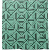 Art-Deco-Kreise und Diamanten Duschvorhang (Vorderseite)