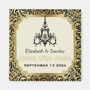 Art Deco Kronleuchter Hochzeit Save the Date Magnet