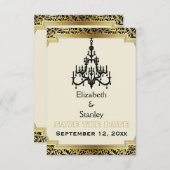 Art Deco Kronleuchter Hochzeit Sichern Sie das Dat Save The Date (Vorne/Hinten)