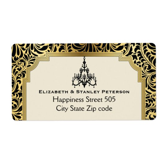 Art Deco Kronleuchter schwarz, goldene Hochzeit (Vorne)