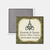 Art Deco Kronleuchter seigaiha Hochzeit Retten Sie Magnet (Vorderseite/Rückseite)