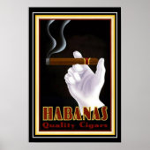 Art Deco Kuban "Habanas" Zigarre Ad 13 x 19 Poster (Vorne)