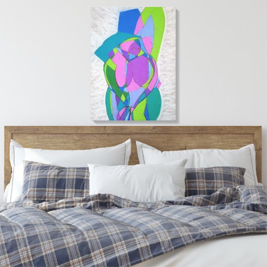 Art Deco kubistische weibliche Figuren. Abstrakte Leinwanddruck (Insitu (Schlafzimmer))