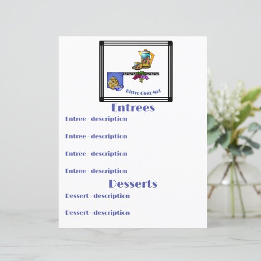 Art Deco Küche Bistro Personalisiert (Stehend Vorderseite)