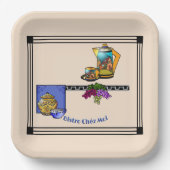 Art Deco Küche Bistro Personalisiert Pappteller (Vorderseite)