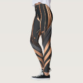Art Deco Kupfer- und Silber geometrisches Design Leggings (Links)