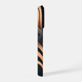 Art Deco Kupfer- und Silbergeometrie-Design iPhone Hülle (Rechte Seite)