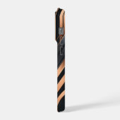 Art Deco Kupfer- und Silbergeometrie-Design iPhone Hülle (Linke Seite)