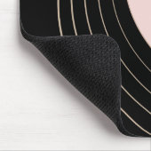 Art-Deco-Kurven in Schwarz und Rosa mit Monogramm Mousepad (Ecke)