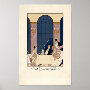 Art Deco "La Gourmandise" von George Barbier Poster