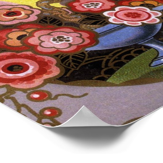 Art Deco Label Odalisque Toilette Poster (Ecke)