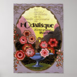 Art Deco Label Odalisque Toilette Poster<br><div class="desc">Liebliches Jugendstil-Label in Lavendel und anderen Frühlingsfarben. Parfüm,  Köln,  Toilettenwasser.</div>