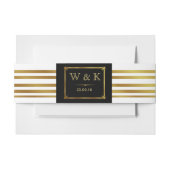 Art Deco laden Bauchband Gold GATSBY Print ein Einladungsbanderole (Vorderseite Beispiel)