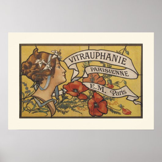 Art Deco Lady and Blume Poster (Vorne)