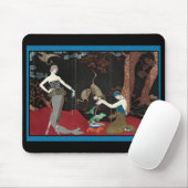 Art Deco Lady and Storks Mousepad (Mit Mouse)
