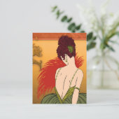 Art Deco Lady - BIANCA: Antiker Herbst Postkarte (Stehend Vorderseite)