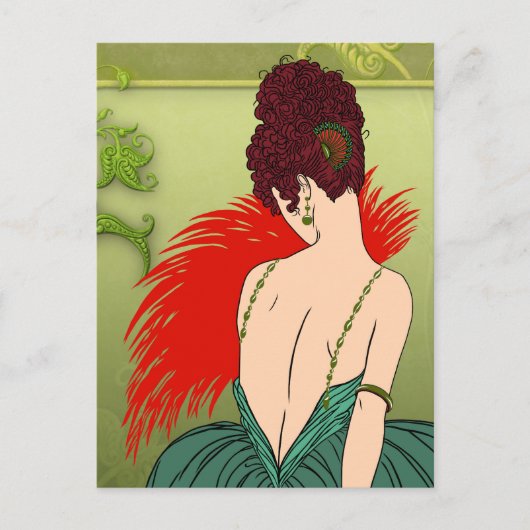 Art Deco Lady - BIANCA: Weihnachtsgeschenk Postkarte (Vorderseite)