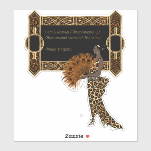 Art-Deco-Lady - Ermächtigung zu Zitat Aufkleber (Blatt)