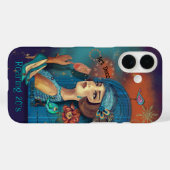 Art Deco Lady in Blue Dress Case-Mate iPhone Hülle (Rückseite (Horizontal))