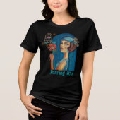 Art Deco Lady in Blue Dress Tri-Blend Shirt (Vorderseite)