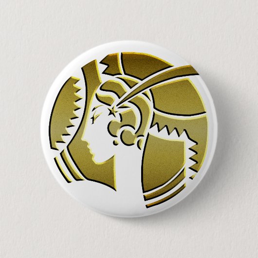 Art Deco Lady in Gold Button (Vorderseite)