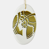 Art Deco Lady in Gold Keramik Ornament (Rechts)